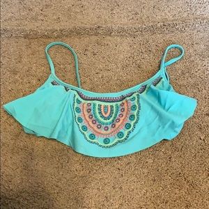 Embroidered bikini top